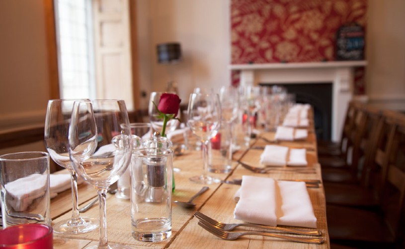 Dining table at The Admiral Room, No.4 Clifton Village